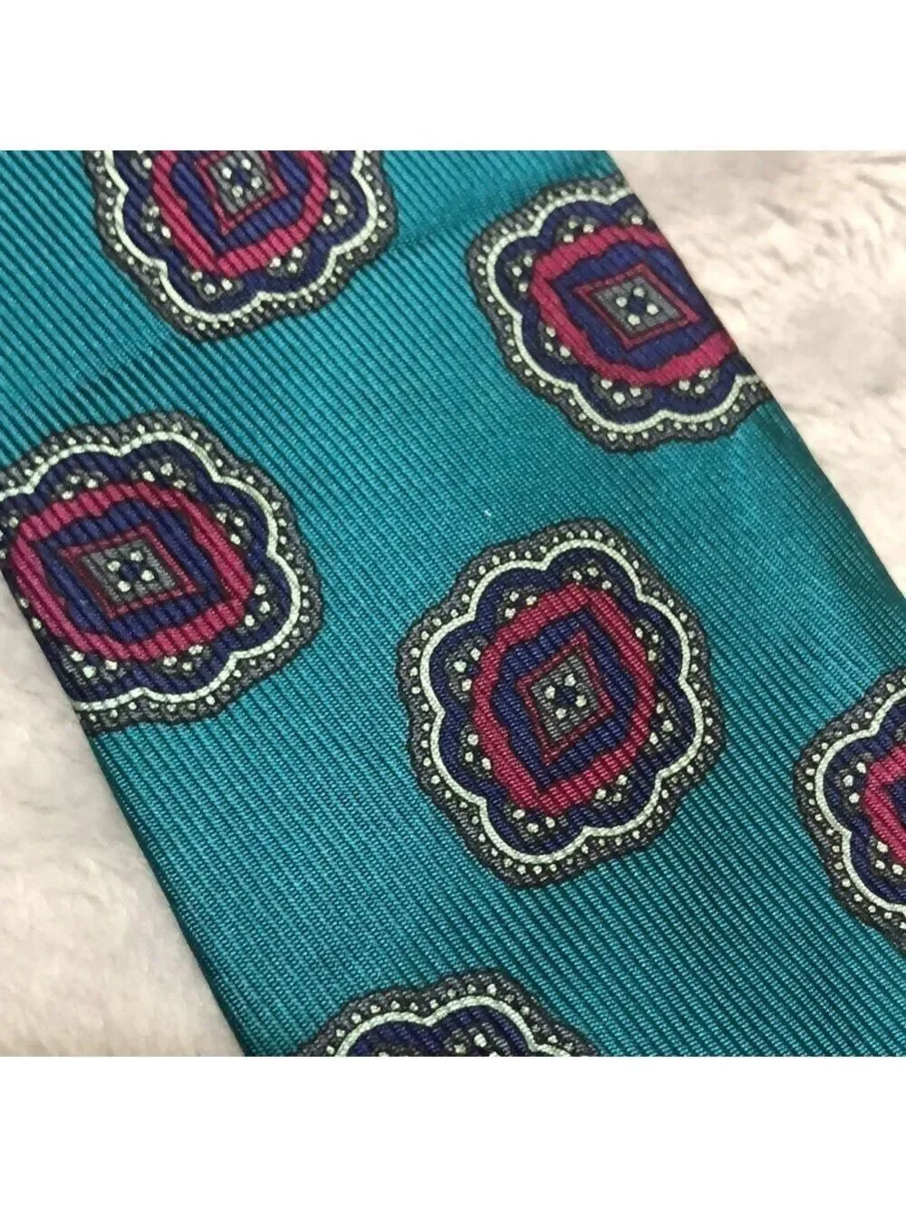 Robert Talbots Aqua Blue Print Tie